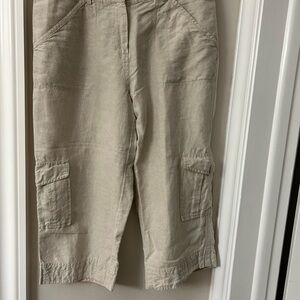 Beige linen Cargo Pants